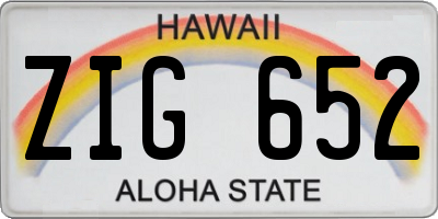 HI license plate ZIG652