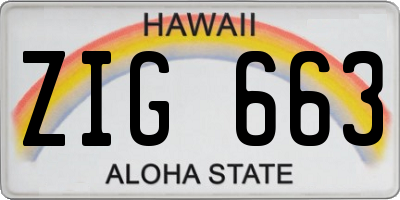 HI license plate ZIG663