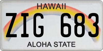HI license plate ZIG683