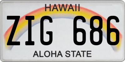 HI license plate ZIG686