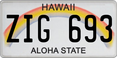 HI license plate ZIG693