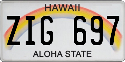 HI license plate ZIG697