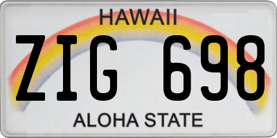 HI license plate ZIG698