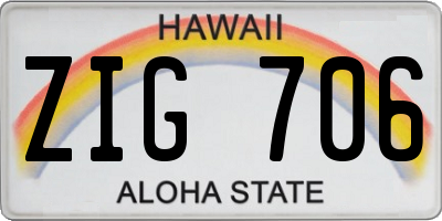 HI license plate ZIG706