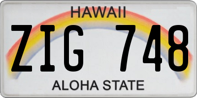HI license plate ZIG748