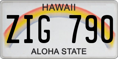 HI license plate ZIG790