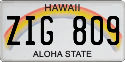 HI license plate ZIG809