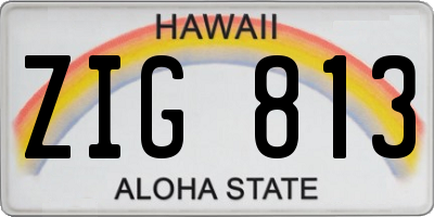HI license plate ZIG813