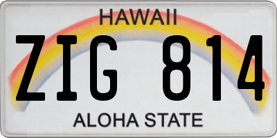 HI license plate ZIG814