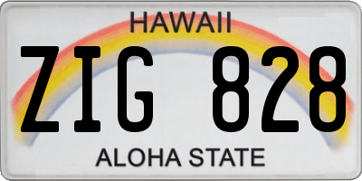HI license plate ZIG828