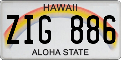 HI license plate ZIG886