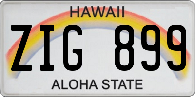 HI license plate ZIG899