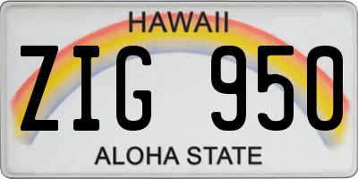 HI license plate ZIG950