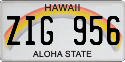HI license plate ZIG956