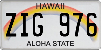 HI license plate ZIG976