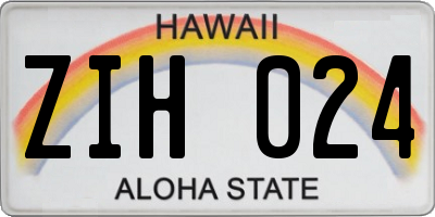 HI license plate ZIH024