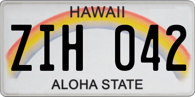 HI license plate ZIH042
