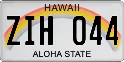 HI license plate ZIH044