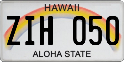 HI license plate ZIH050