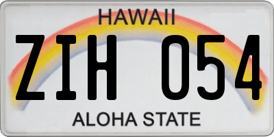 HI license plate ZIH054
