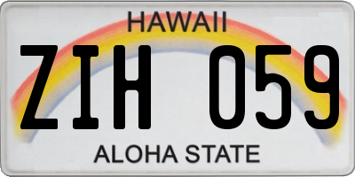 HI license plate ZIH059