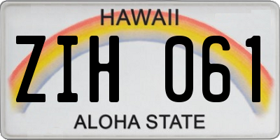 HI license plate ZIH061