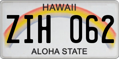 HI license plate ZIH062