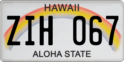 HI license plate ZIH067