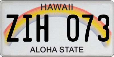 HI license plate ZIH073