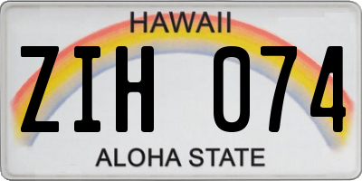 HI license plate ZIH074