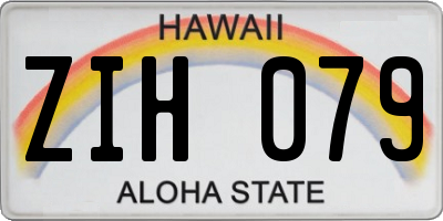 HI license plate ZIH079