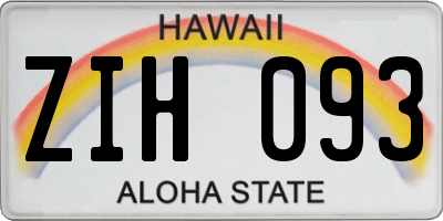 HI license plate ZIH093