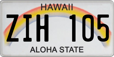 HI license plate ZIH105