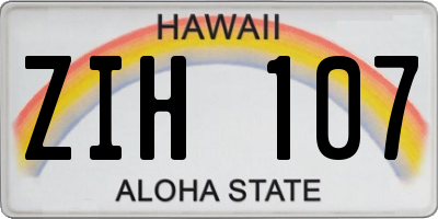 HI license plate ZIH107