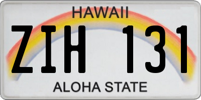 HI license plate ZIH131