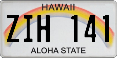 HI license plate ZIH141