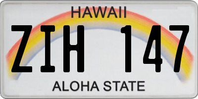HI license plate ZIH147