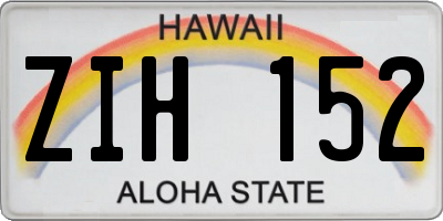 HI license plate ZIH152
