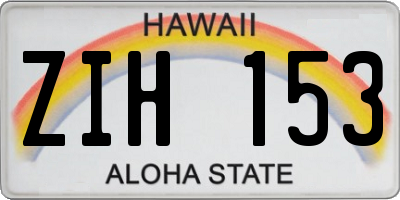 HI license plate ZIH153
