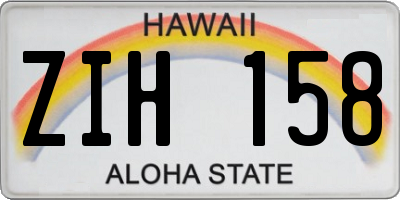 HI license plate ZIH158