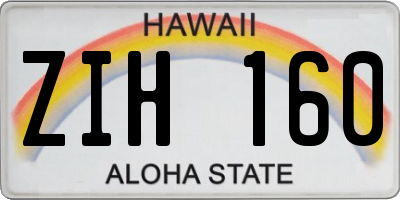 HI license plate ZIH160