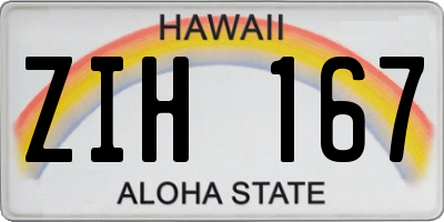 HI license plate ZIH167