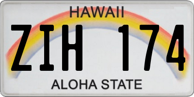 HI license plate ZIH174