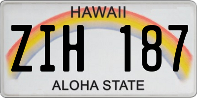 HI license plate ZIH187