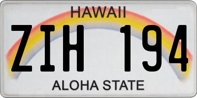 HI license plate ZIH194