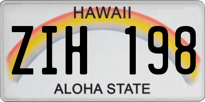 HI license plate ZIH198