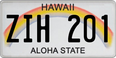 HI license plate ZIH201