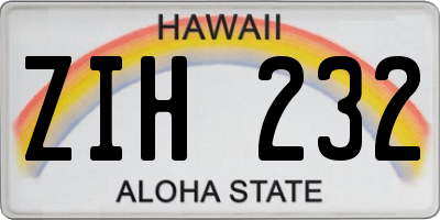 HI license plate ZIH232