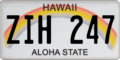 HI license plate ZIH247