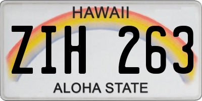 HI license plate ZIH263